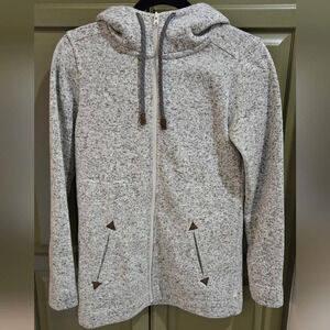 C - Eddie Bauer zip up jacket with fleece lining and sherpa hood